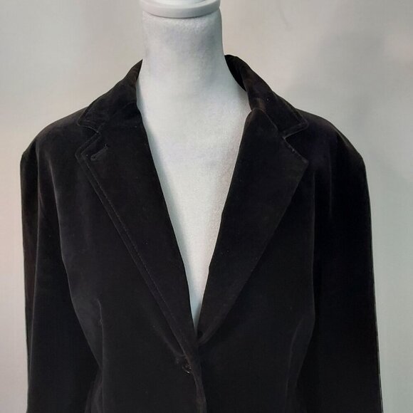 Gap Black Velvet Two Button Blazer Size 14 - Picture 9 of 11